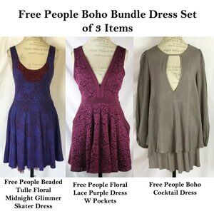 Free People Bundle Set of 3 Dresses Size S